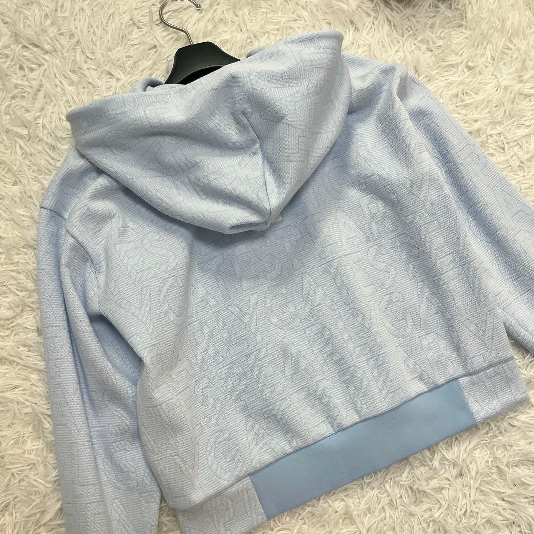 美品♡パーリーゲイツ 2023 パーカー ゼブラメッシュ BIGロゴ柄