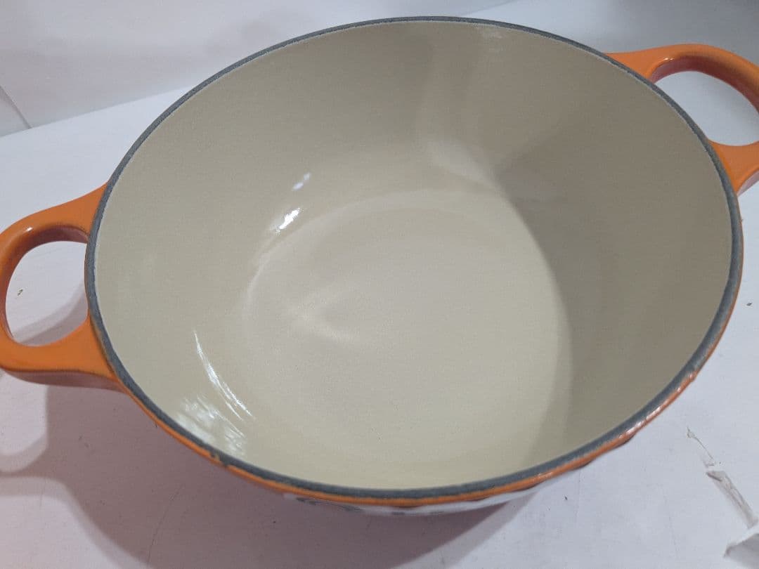 【未使用】ル・クルーゼ　マルミット　19cm　オレンジ　LE CREUSET