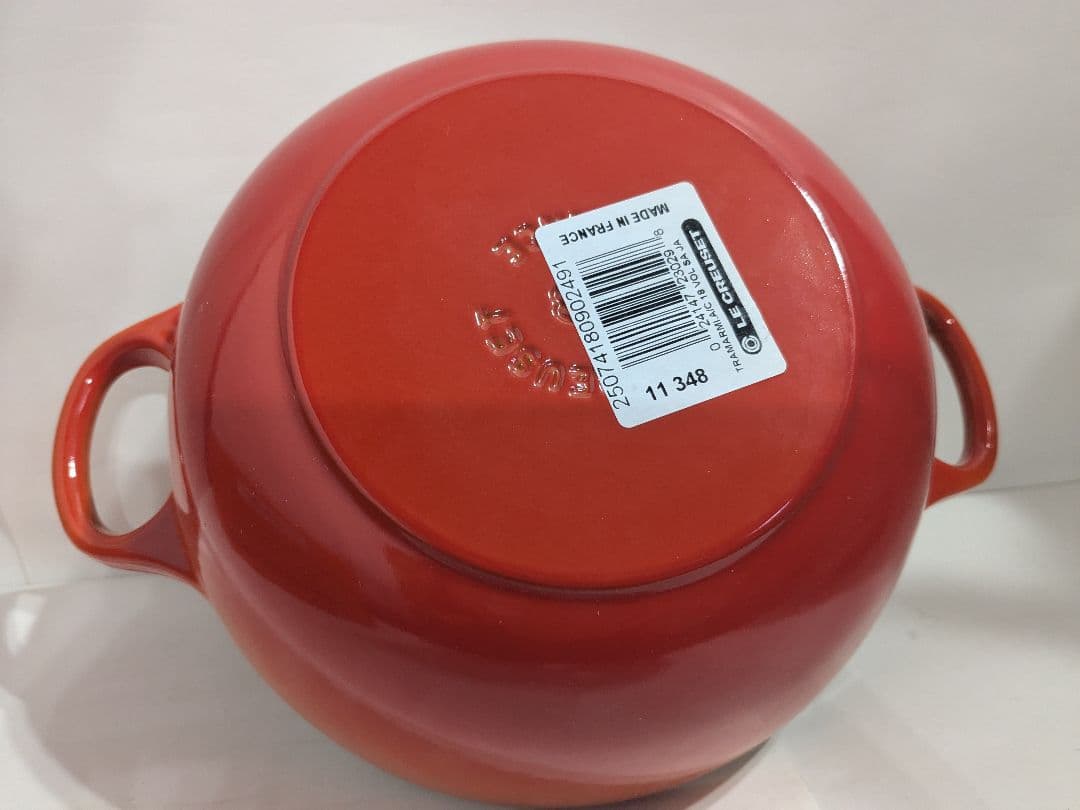 【未使用】ル・クルーゼ　マルミット　19cm　オレンジ　LE CREUSET