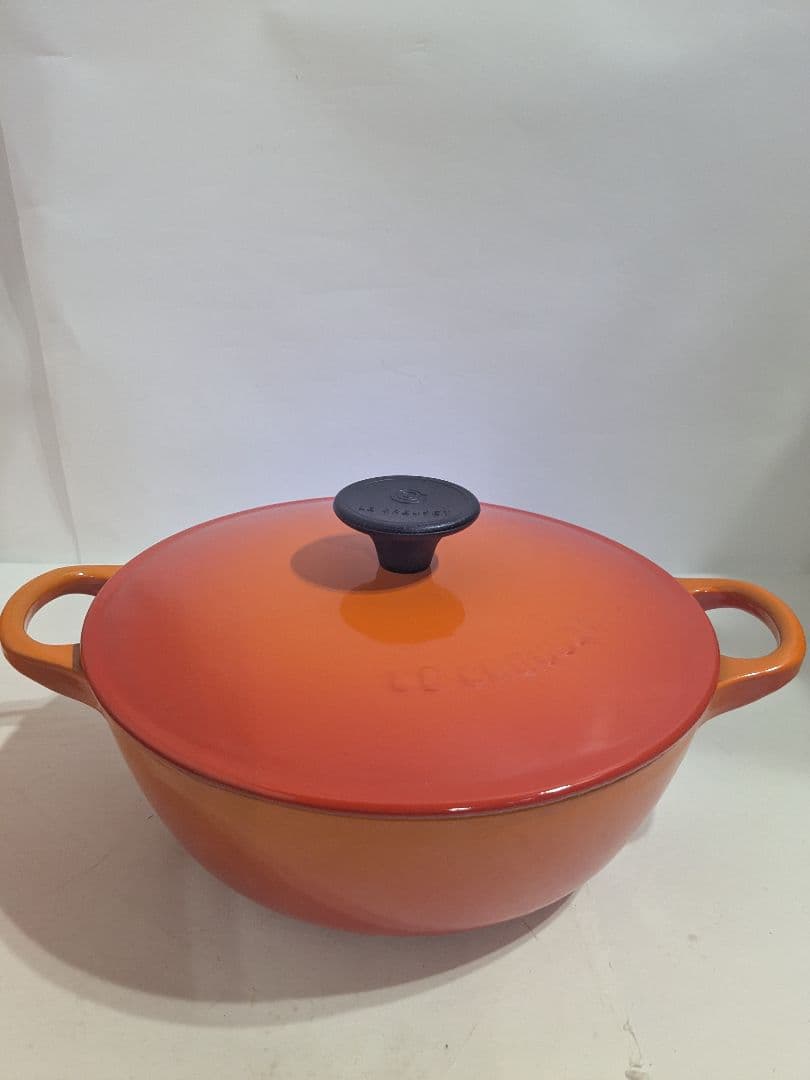 【未使用】ル・クルーゼ　マルミット　19cm　オレンジ　LE CREUSET