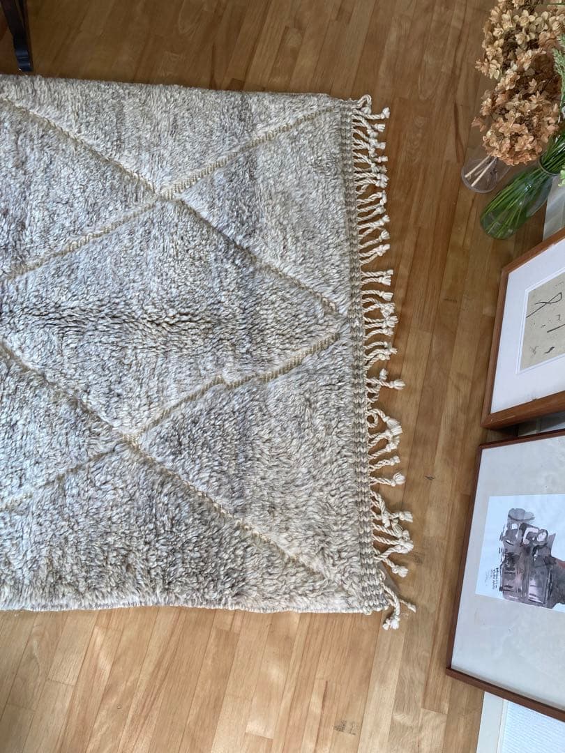 【モロッコ直輸入】ベニワレン手織りラグ　一点物