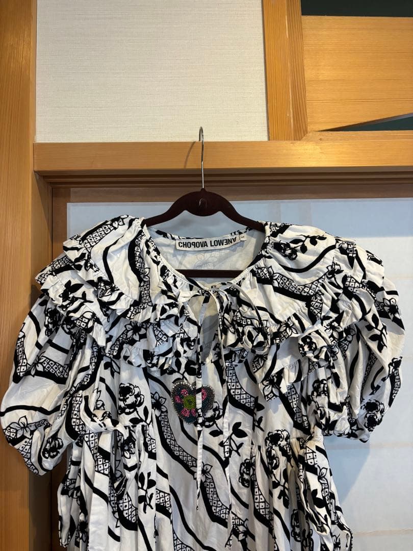 chopova lowena白黒花柄ワンピース チョポヴァ