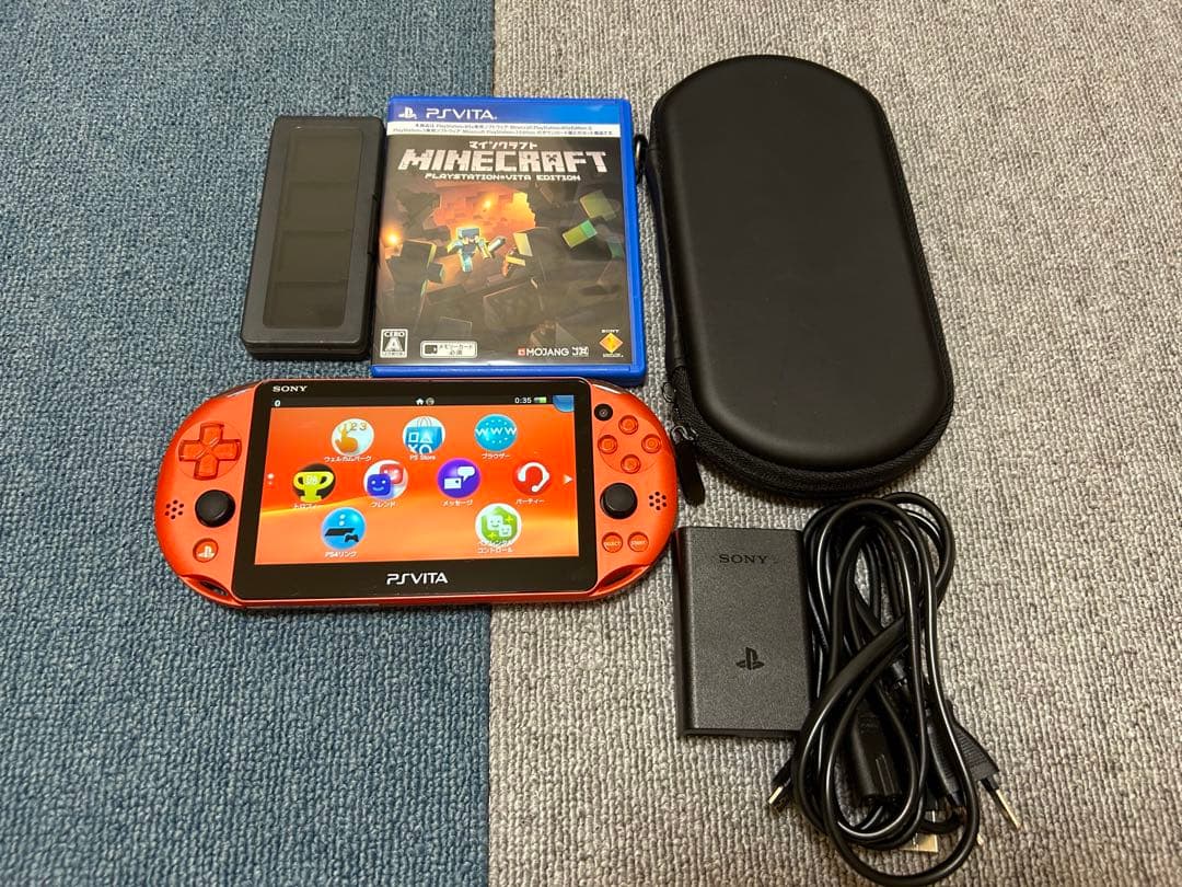 【完品・ケース・マイクラセット】PSVita PCH-2000メタリックレッド