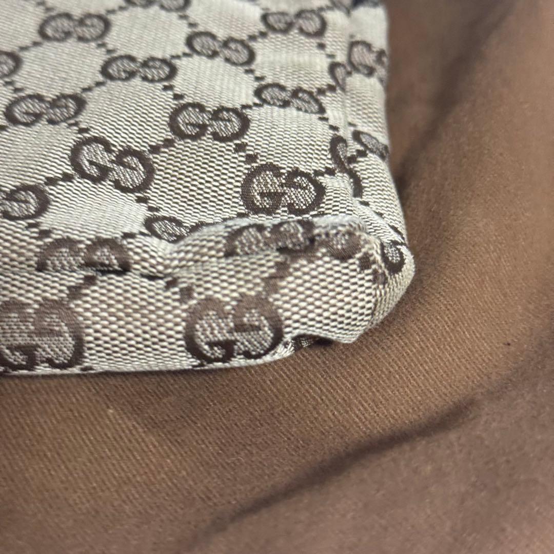 GUCCI グッチ GGキャンバス ボディバッグ ブラウン レザー