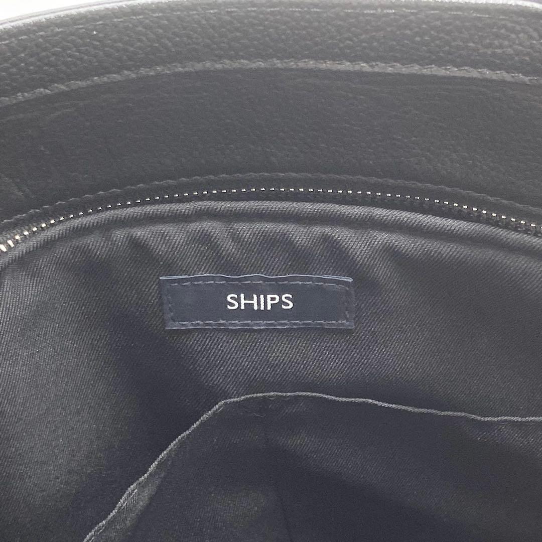 極美品　SHIPS シップス　ヴァーティカル　トートバッグ　スマートレザー　黒
