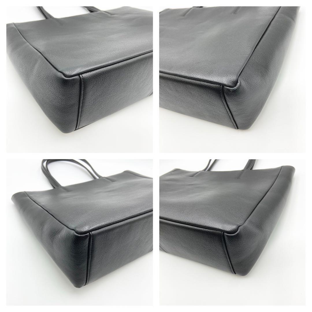 極美品　SHIPS シップス　ヴァーティカル　トートバッグ　スマートレザー　黒