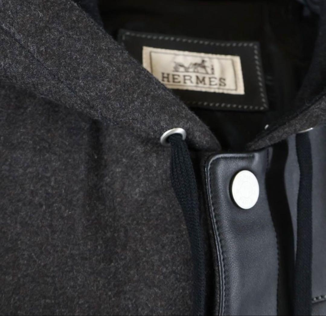 HERMES フード付きジャケット ダークグレー 定価180万円