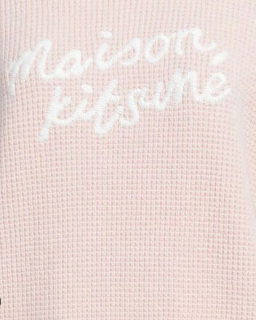 Maison Kitsuné ロゴ入り長袖ニット ピンク