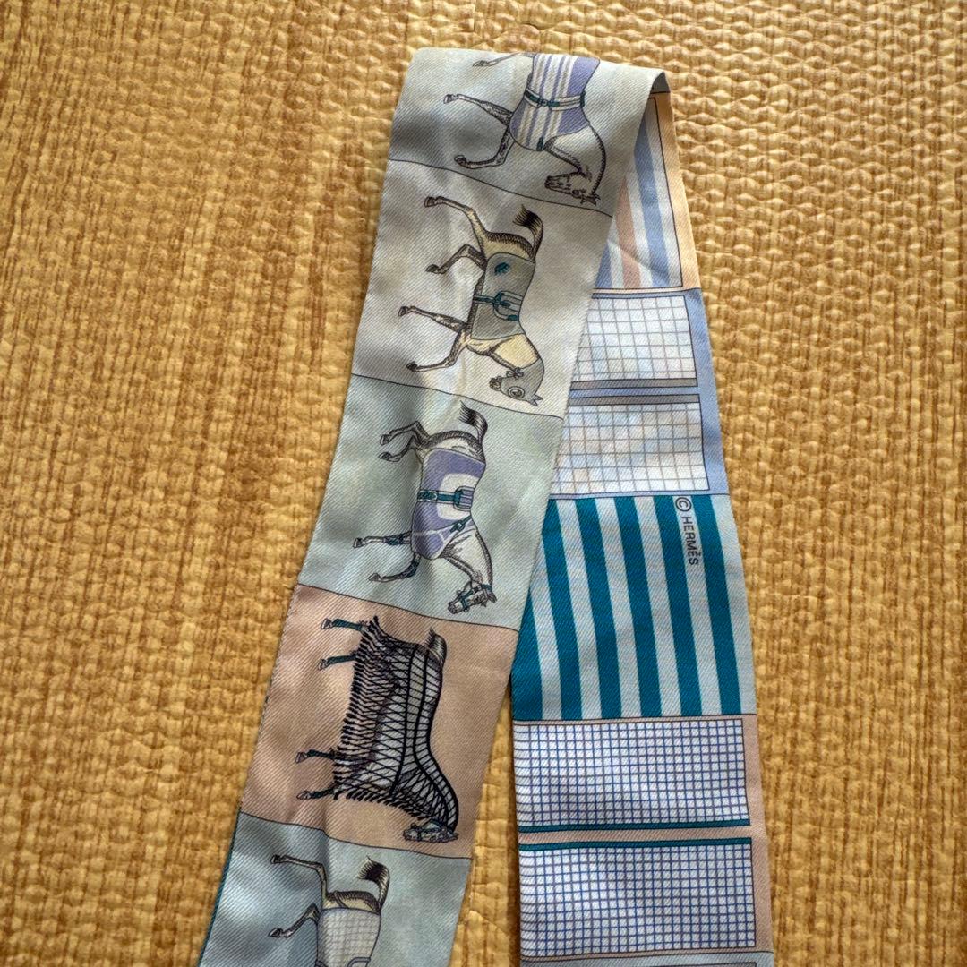 HERMES ツイリー 水色