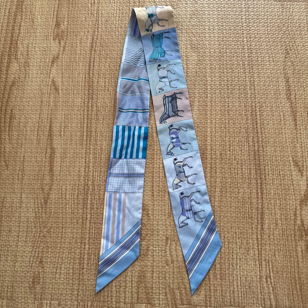 HERMES ツイリー 水色