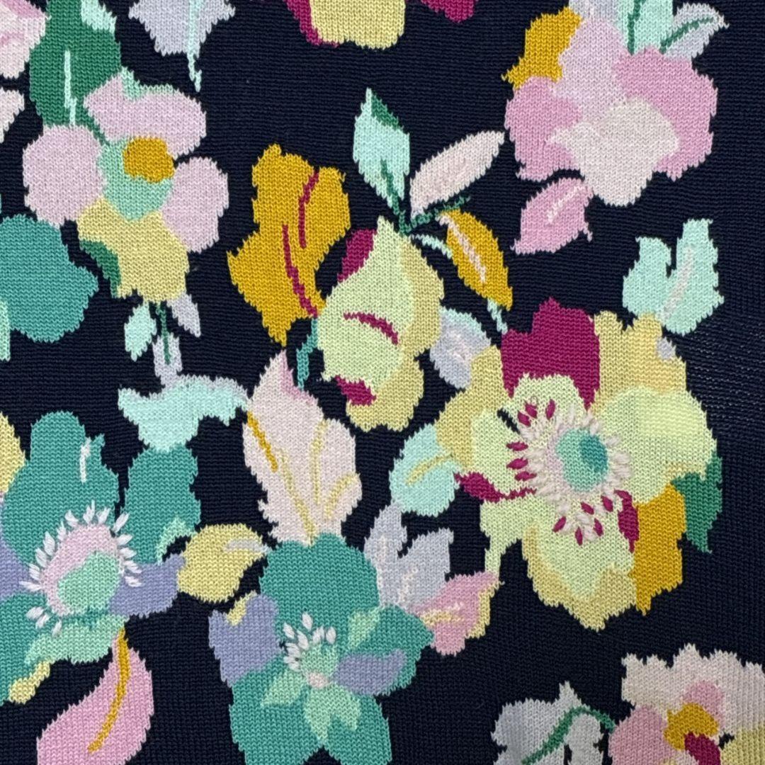 美品✨LEONARD レオナール ニット セーター 花柄 長袖 40 コットン
