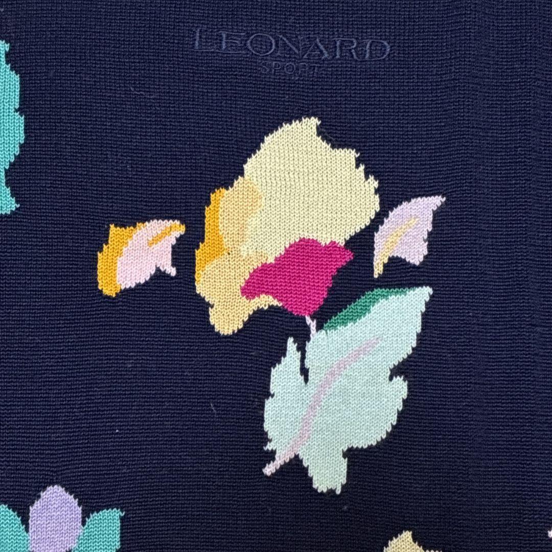 美品✨LEONARD レオナール ニット セーター 花柄 長袖 40 コットン
