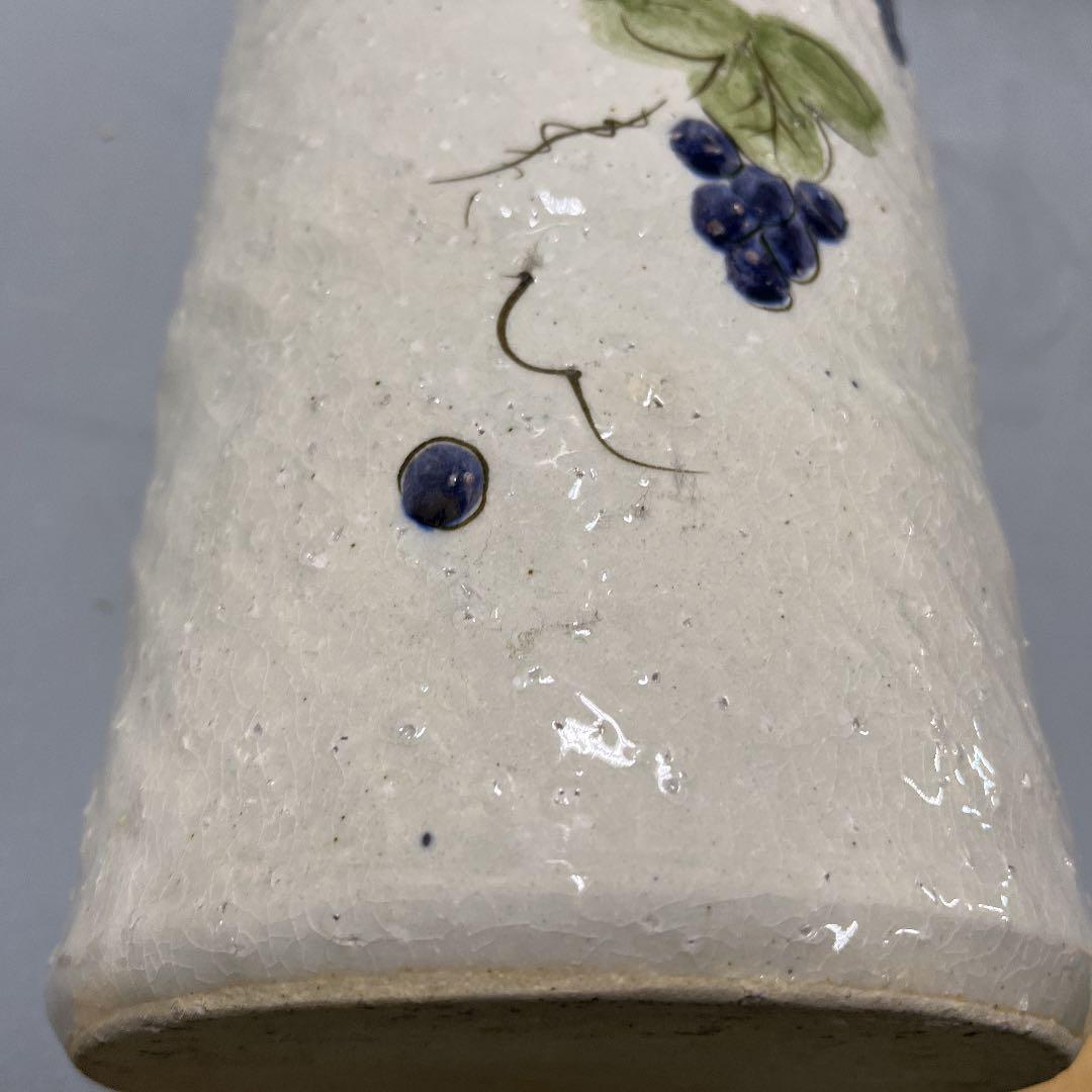 信楽焼傘立て  壷久郎窯作 ぶどう絵 高さ４６cm