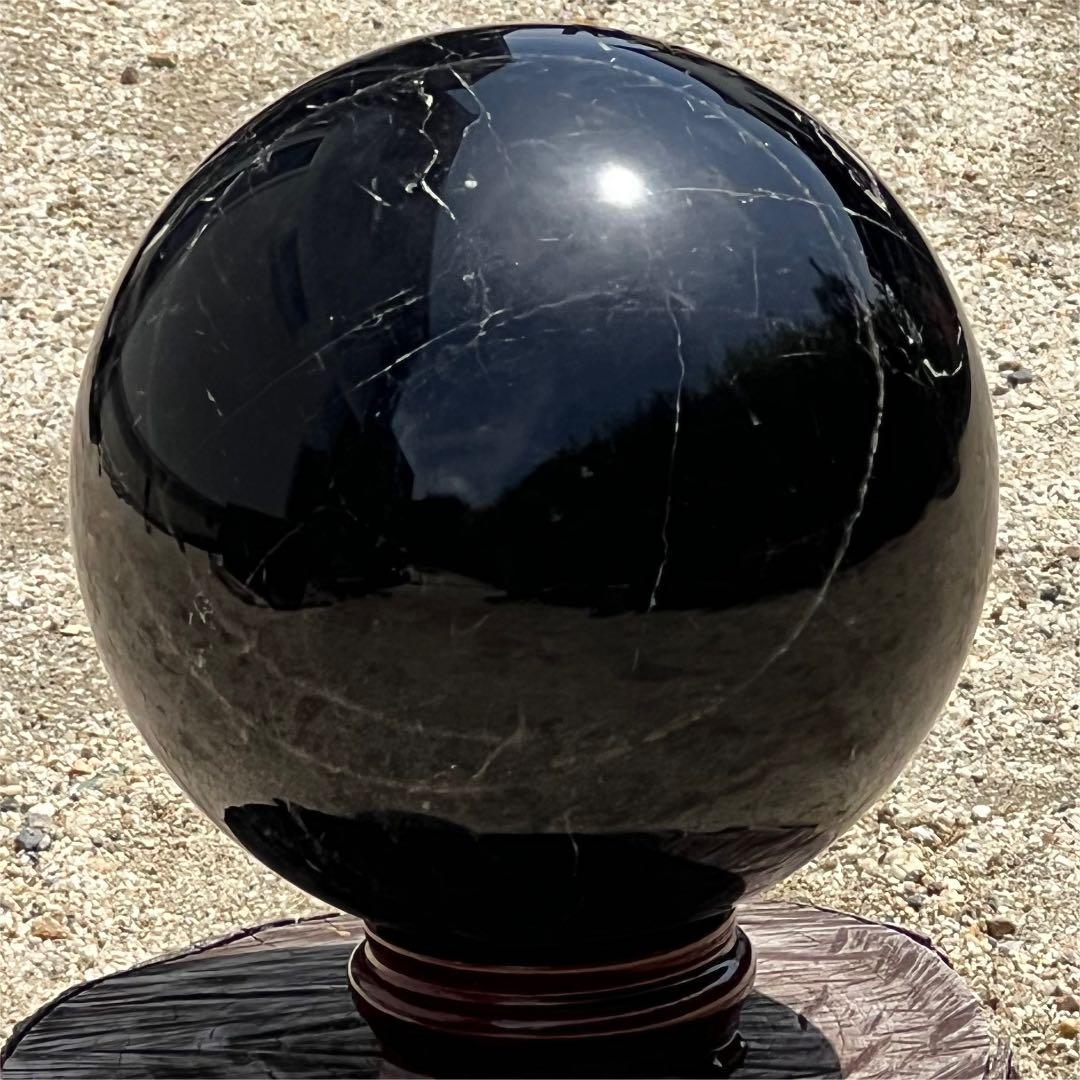✳️極玉 ダブルスター☆極上家宝級大宝珠✨スターモリオン 黒水晶 丸玉 天然石