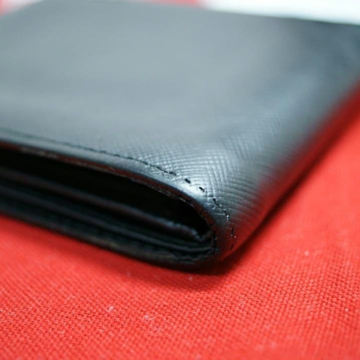 プラダ PRADA 2つ折り財布 小銭入れ付き ブラック SAFFIANO