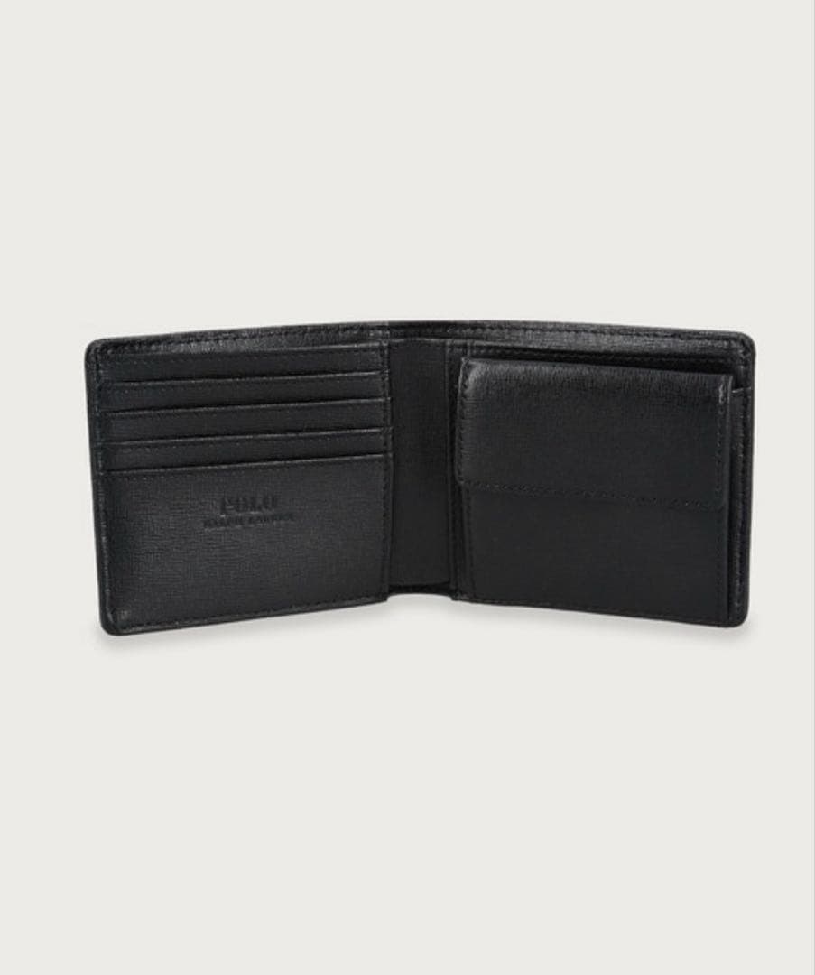 新品未使用　ポロラルフローレン　二つ折り財布　折り財布　エンボスレザー