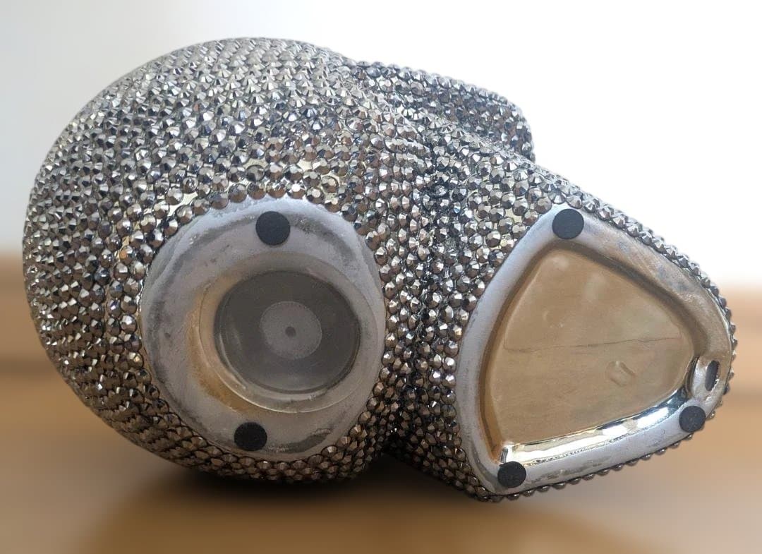 送込美品！KARE廃盤スカルクリスタルシルバー貯金箱スワロフスキードクロ