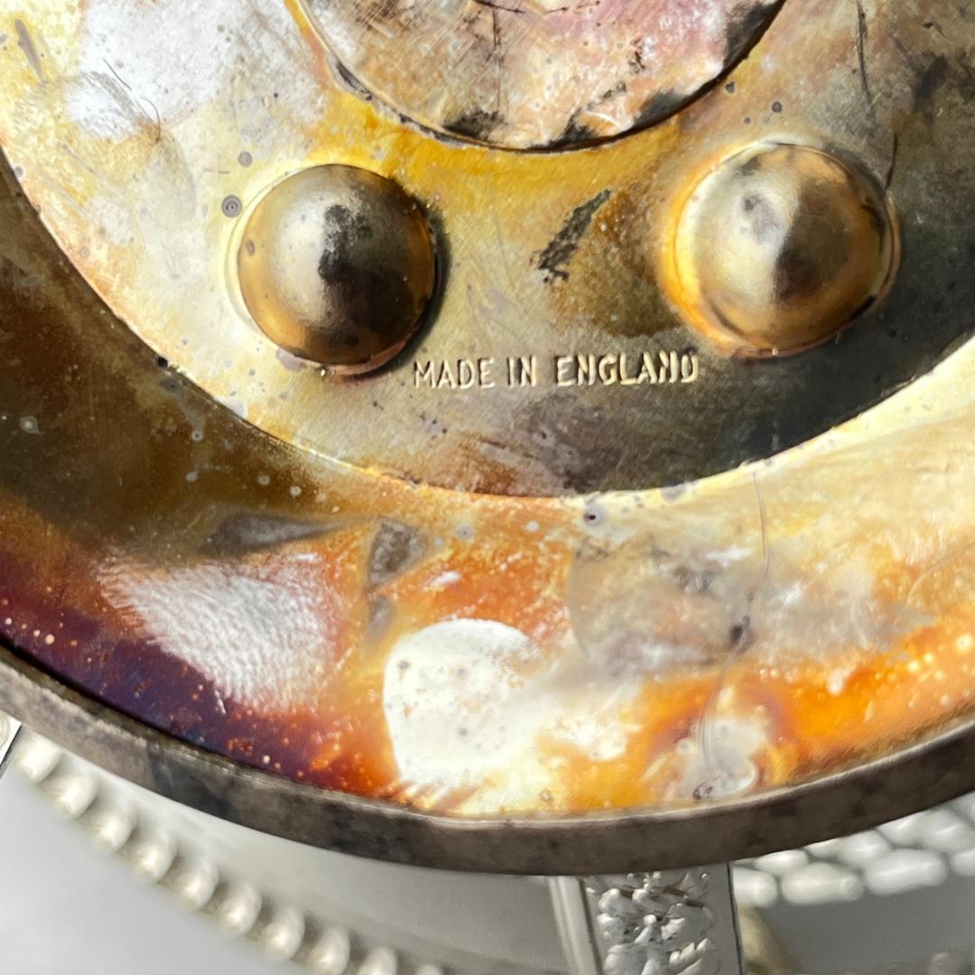 【英国】 パールと透かしのケーキスタンド 【シルバープレート】バタフライ式