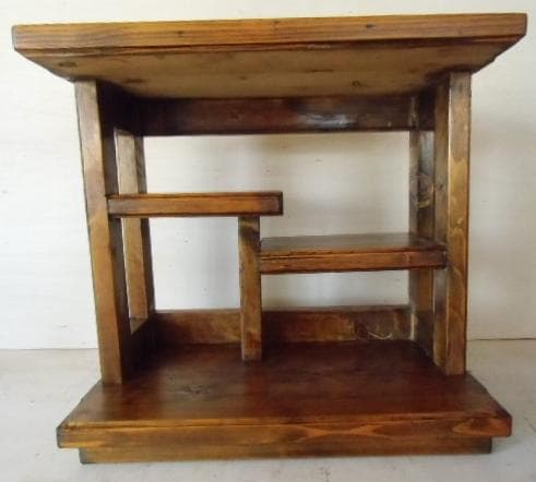 和風ヒノキ飾り棚（ハンドメイド）