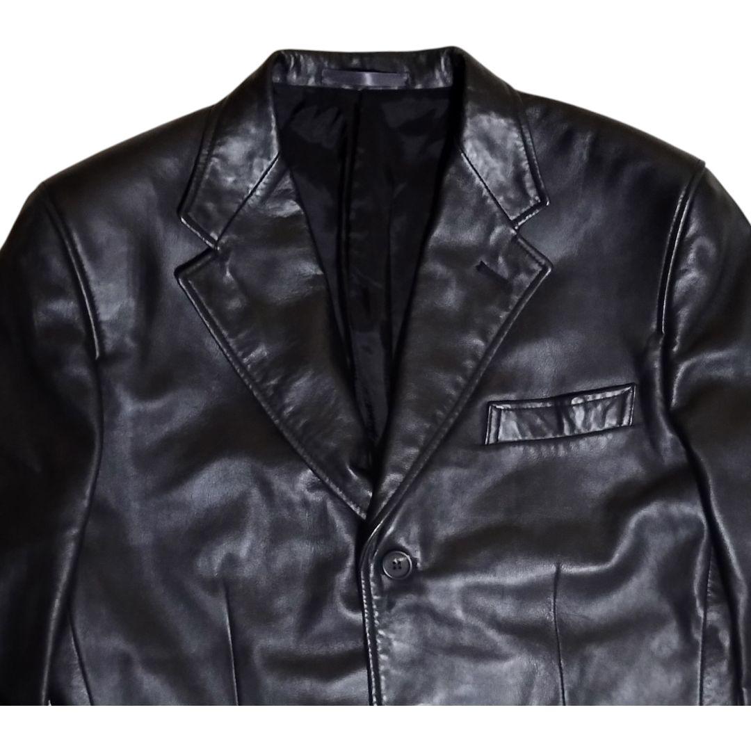 PaulSmith Londonレザージャケット ラム 黒 テーラード M