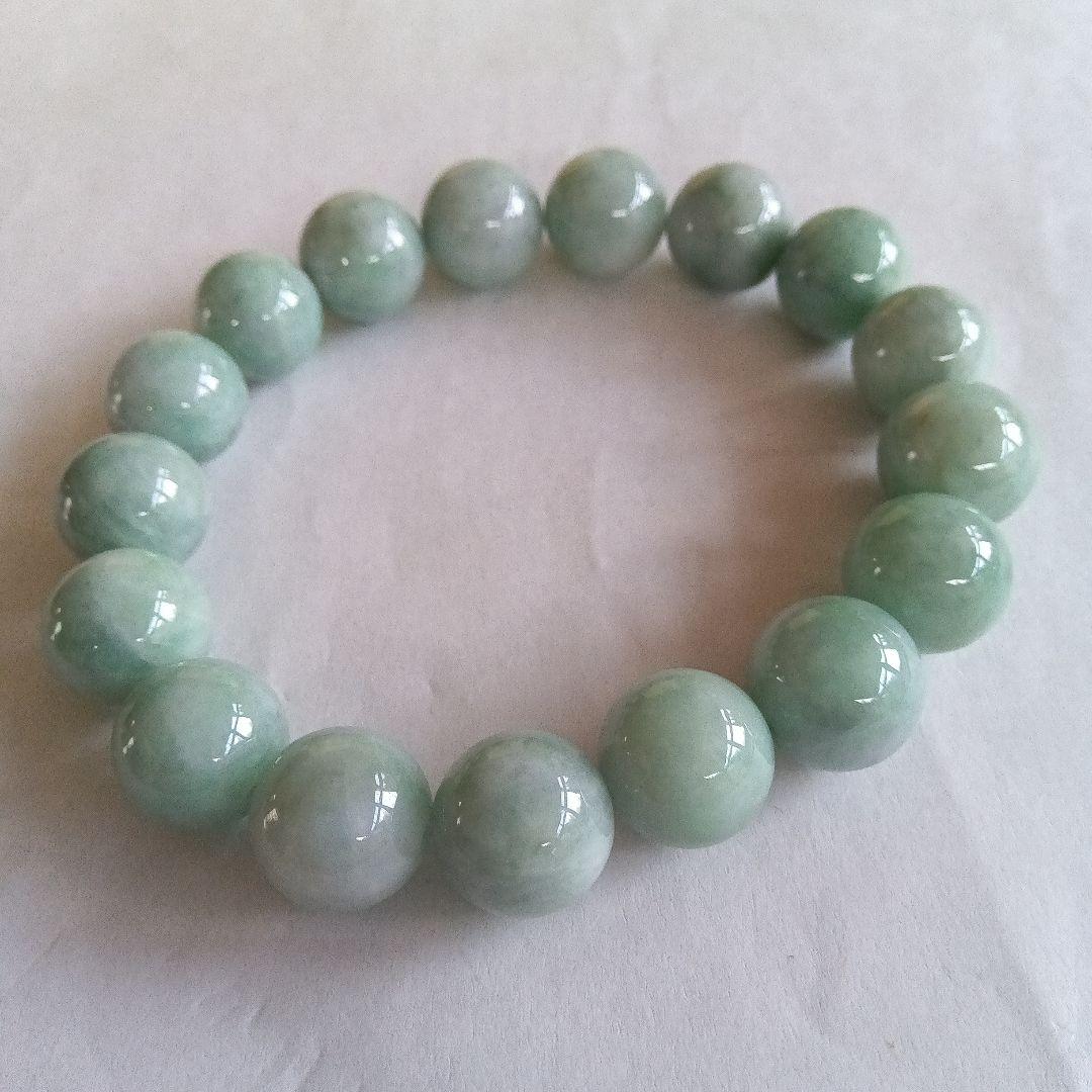 希少、最上級品、国石、綺麗色)糸魚川翡翠ブレスレット、12.5mm※歳末値引中※