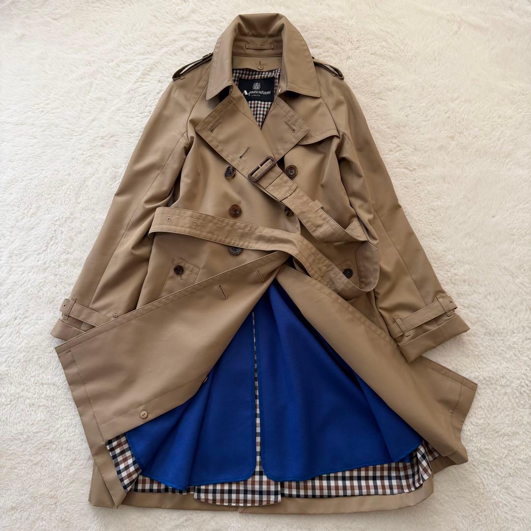 極美品　アクアスキュータム　トレンチコート　ライナー付き　ベージュ　サイズ4
