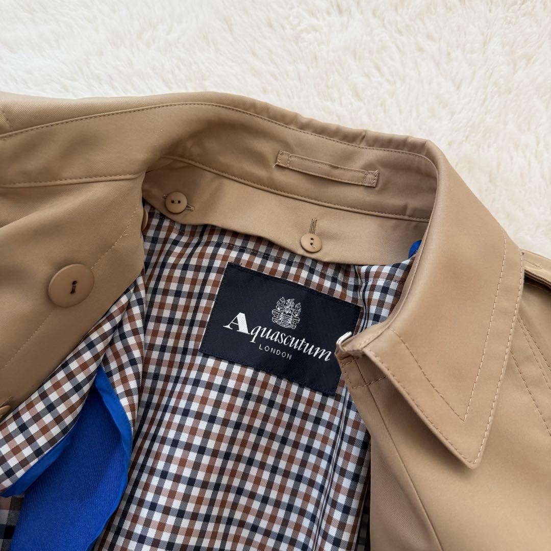 極美品　アクアスキュータム　トレンチコート　ライナー付き　ベージュ　サイズ4