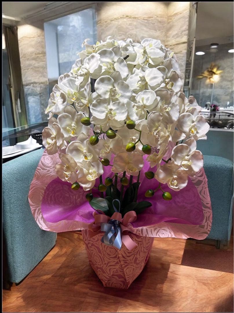 光触媒　人工観葉植物　ウォールグリーン　フェイクグリーン　胡蝶蘭8047