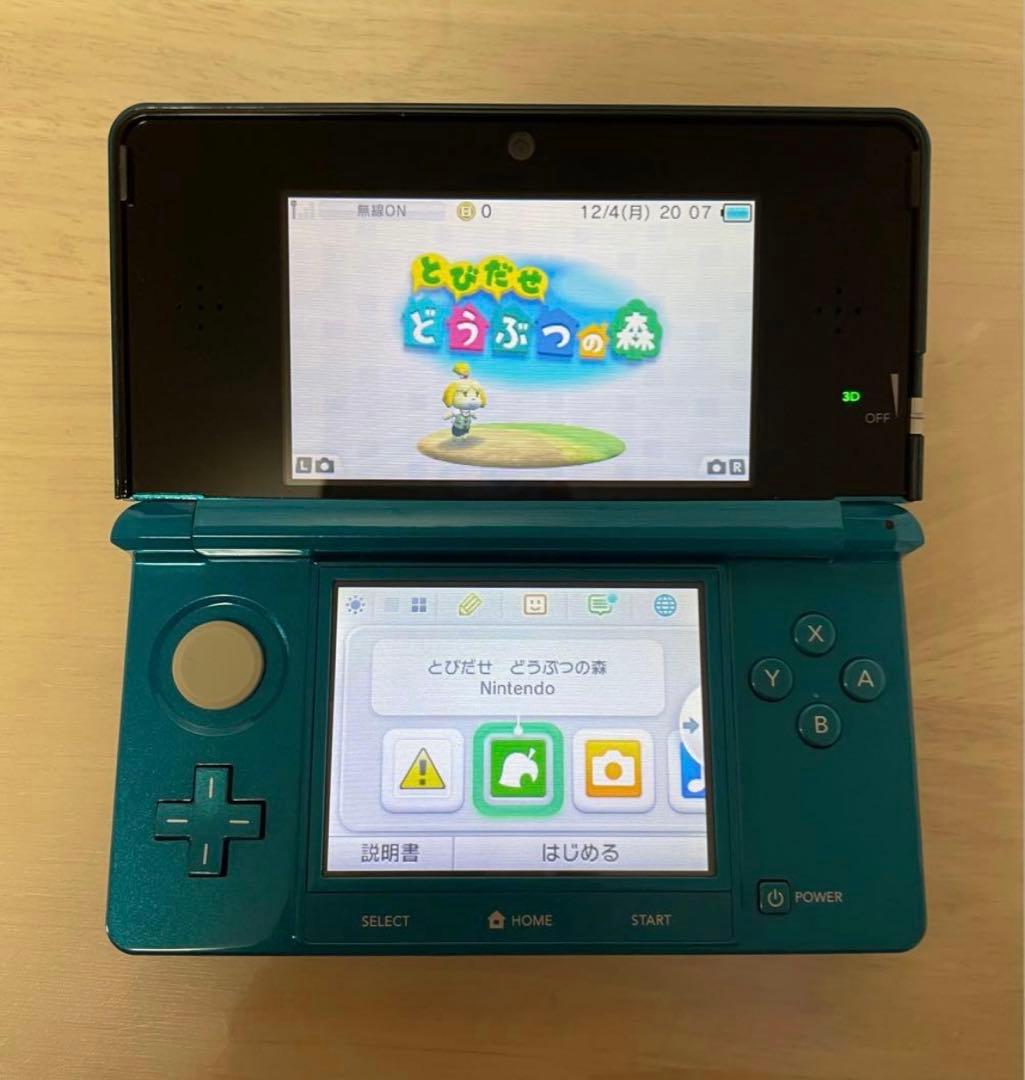 【美品】ニンテンドー 3DS アクアブルー 本体 タッチペン付き