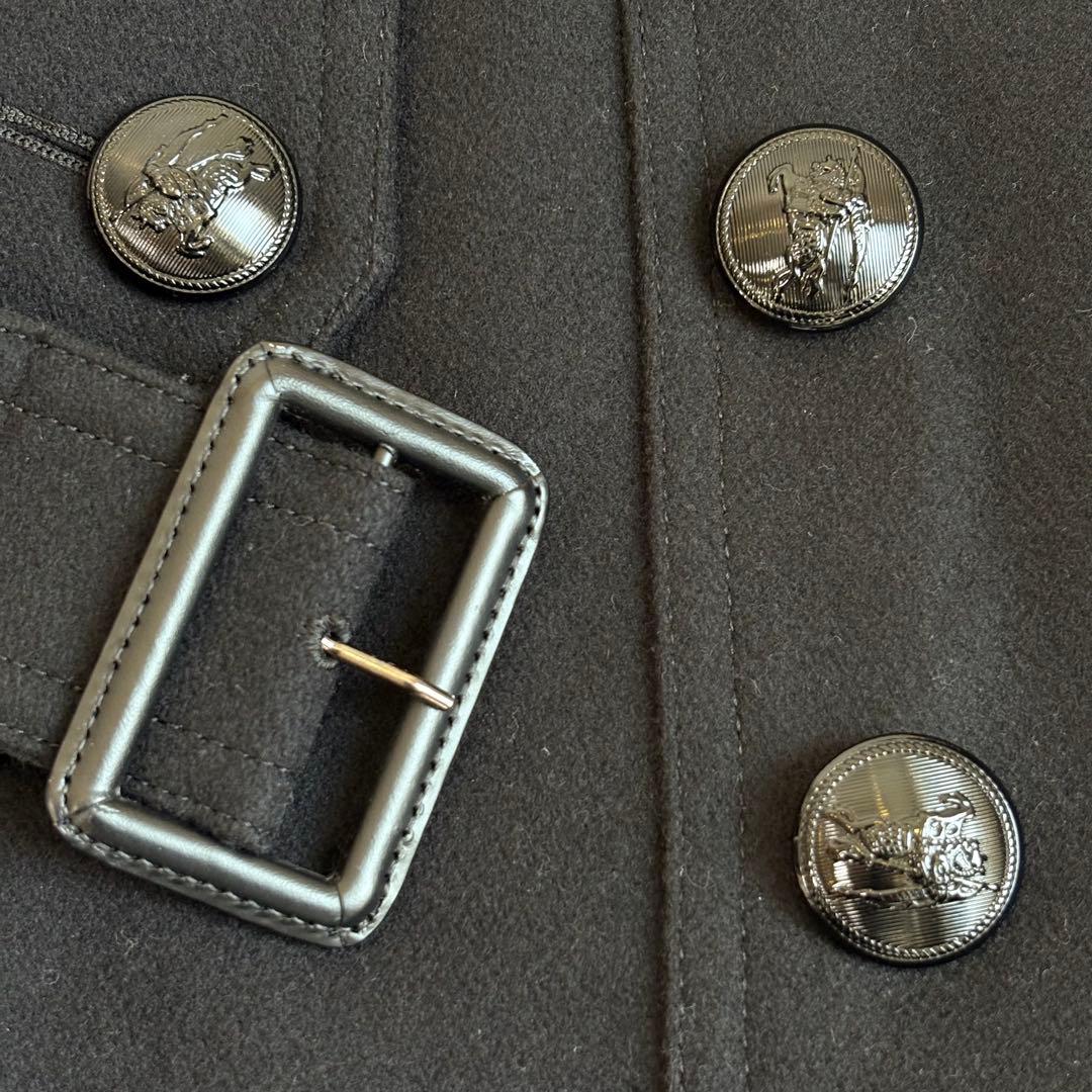 新品 バーバリーブラックレーベル カシミヤ混 ナポレオンコート 黒 M 三陽商会