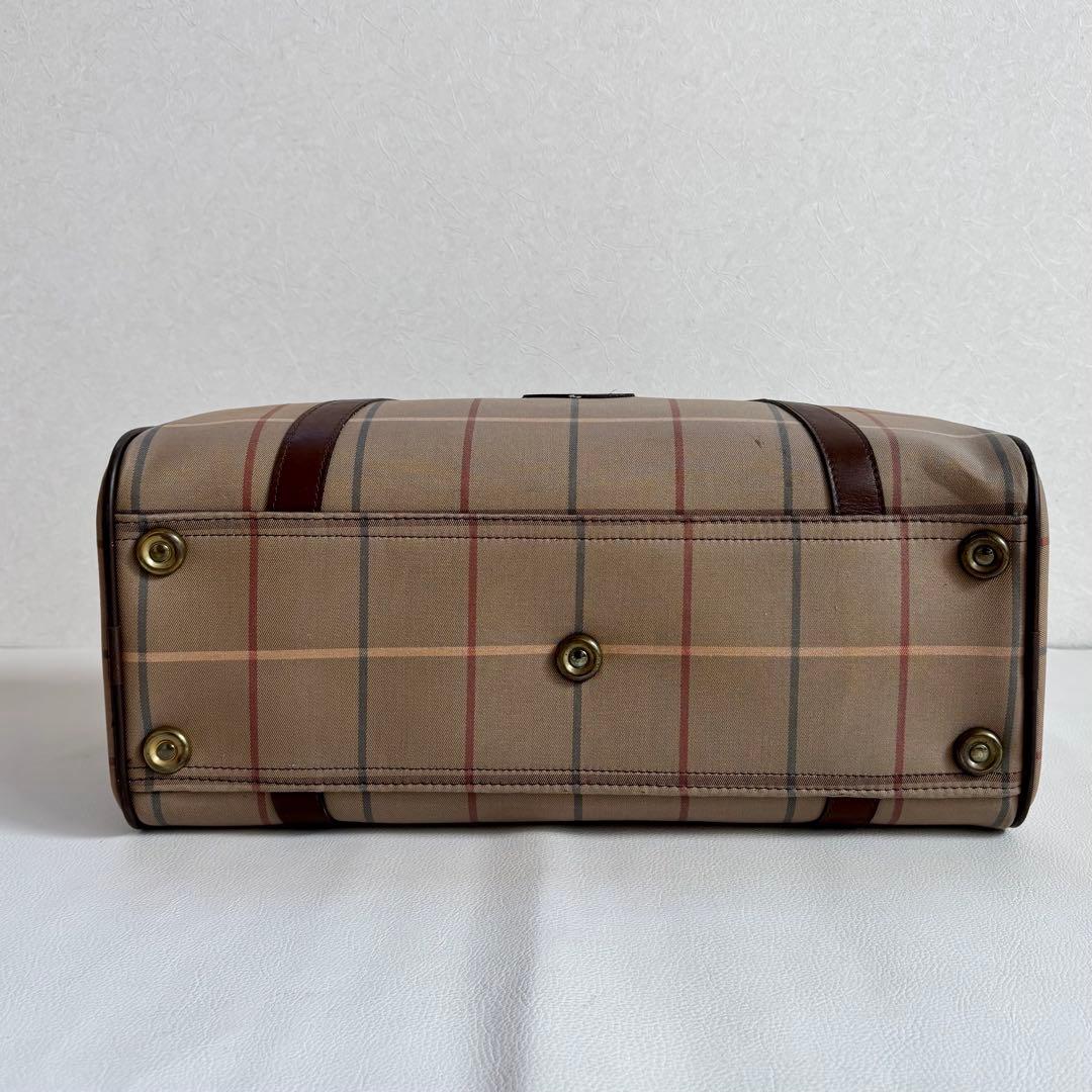 【良品】【バーバリー】ボストンバッグ 旅行カバン 玉虫色 チェック