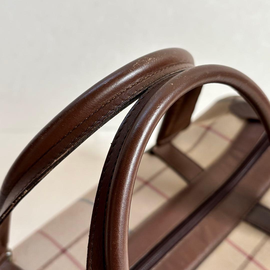 【良品】【バーバリー】ボストンバッグ 旅行カバン 玉虫色 チェック