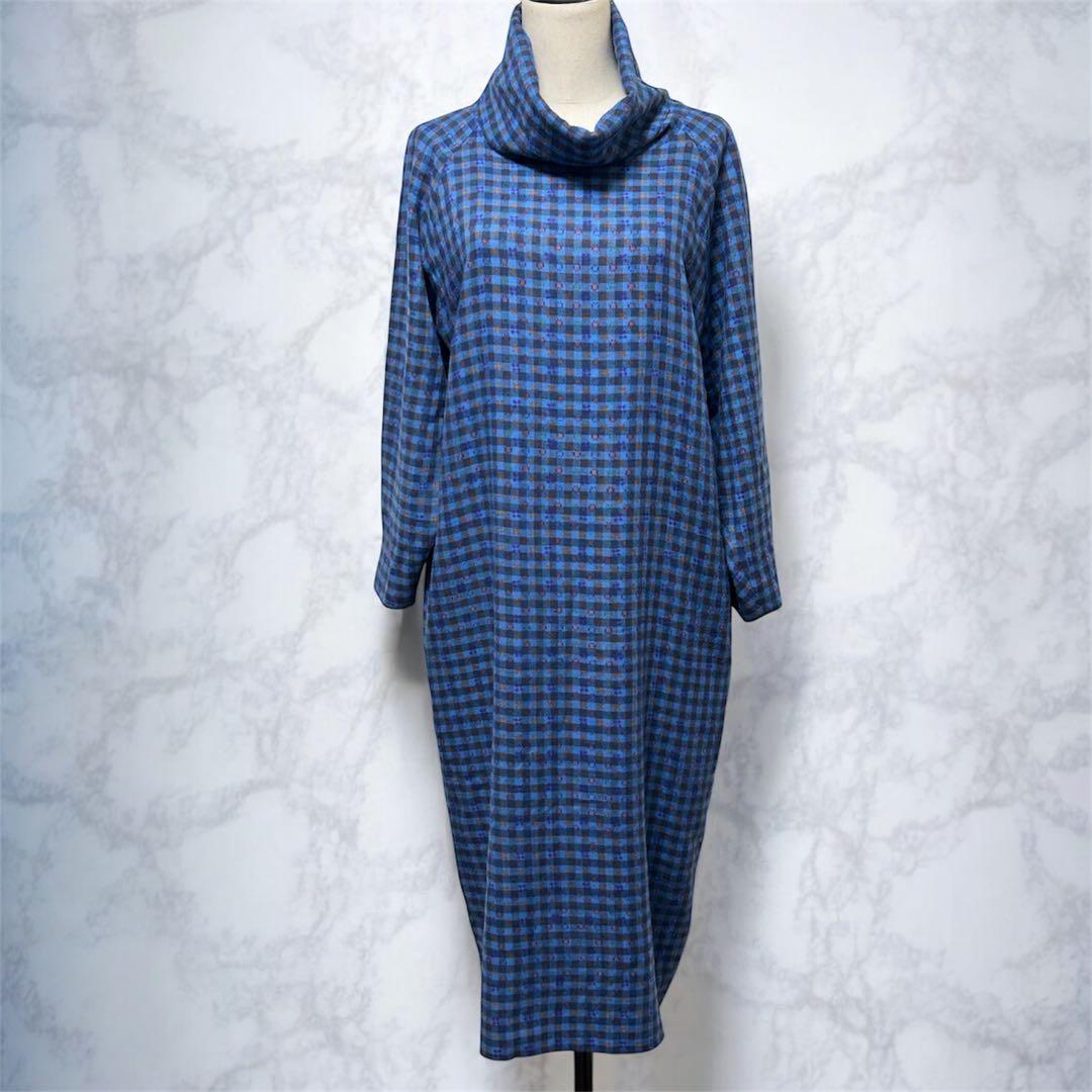 【かおり】クリスチャン・ディオール チェック小花柄 ロングワンピース