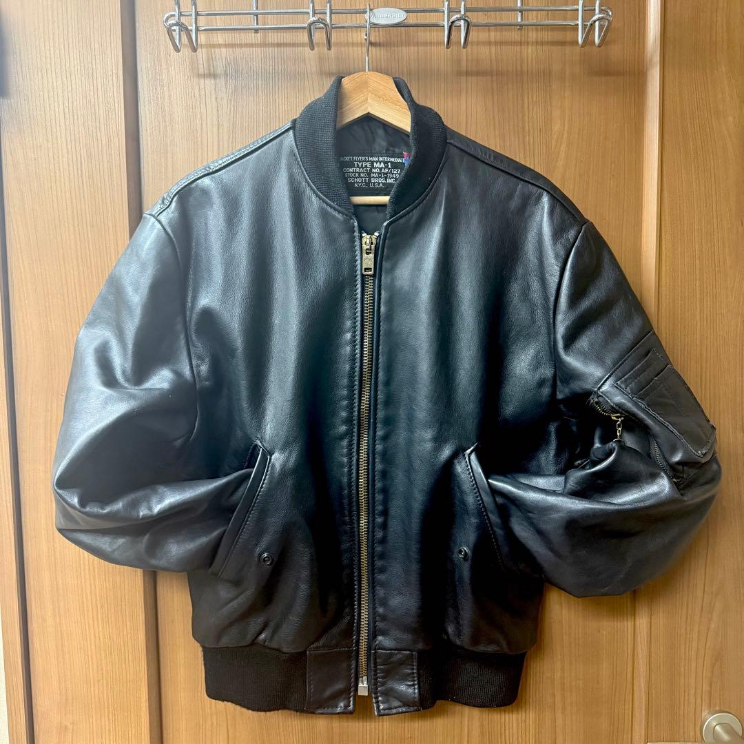 【牛革】SCHOTT レザー MA-1 ジャケット