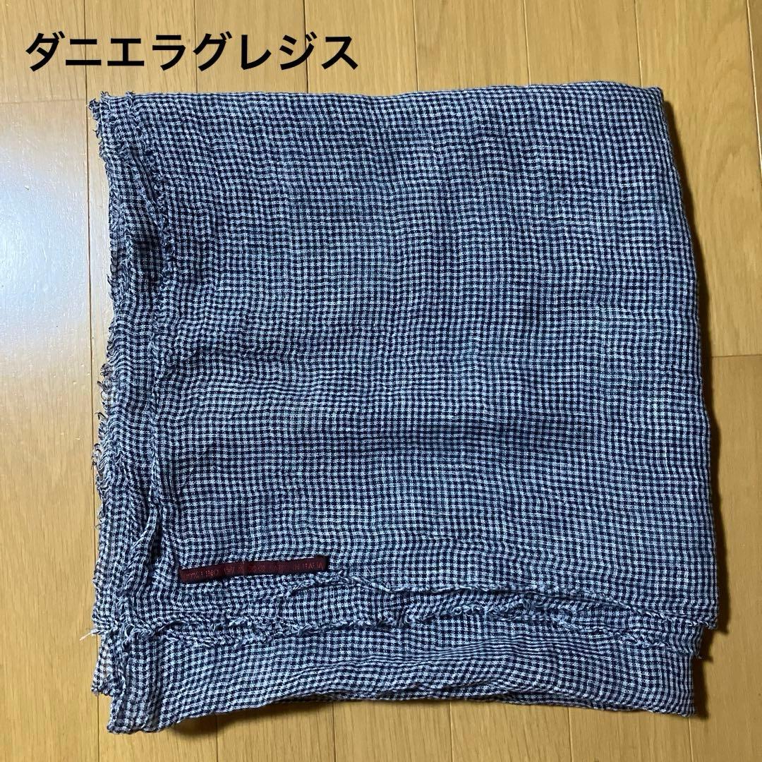 ダニエラグレジス　リネン　チェック　大判　ストール