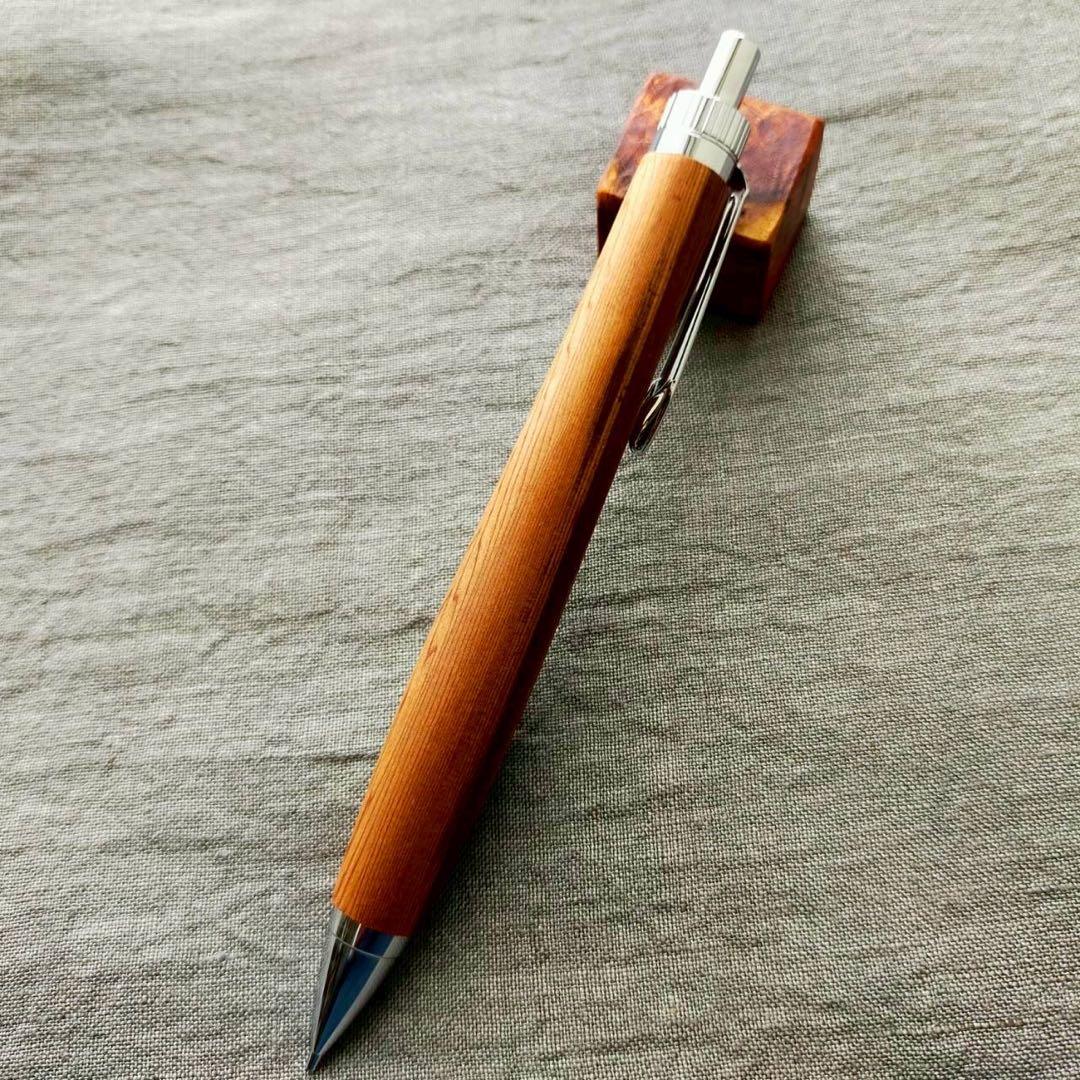 伊勢神宮　御山杉　ハンドメイド　木軸シャープペン　0.5mm　天然木　シルバー