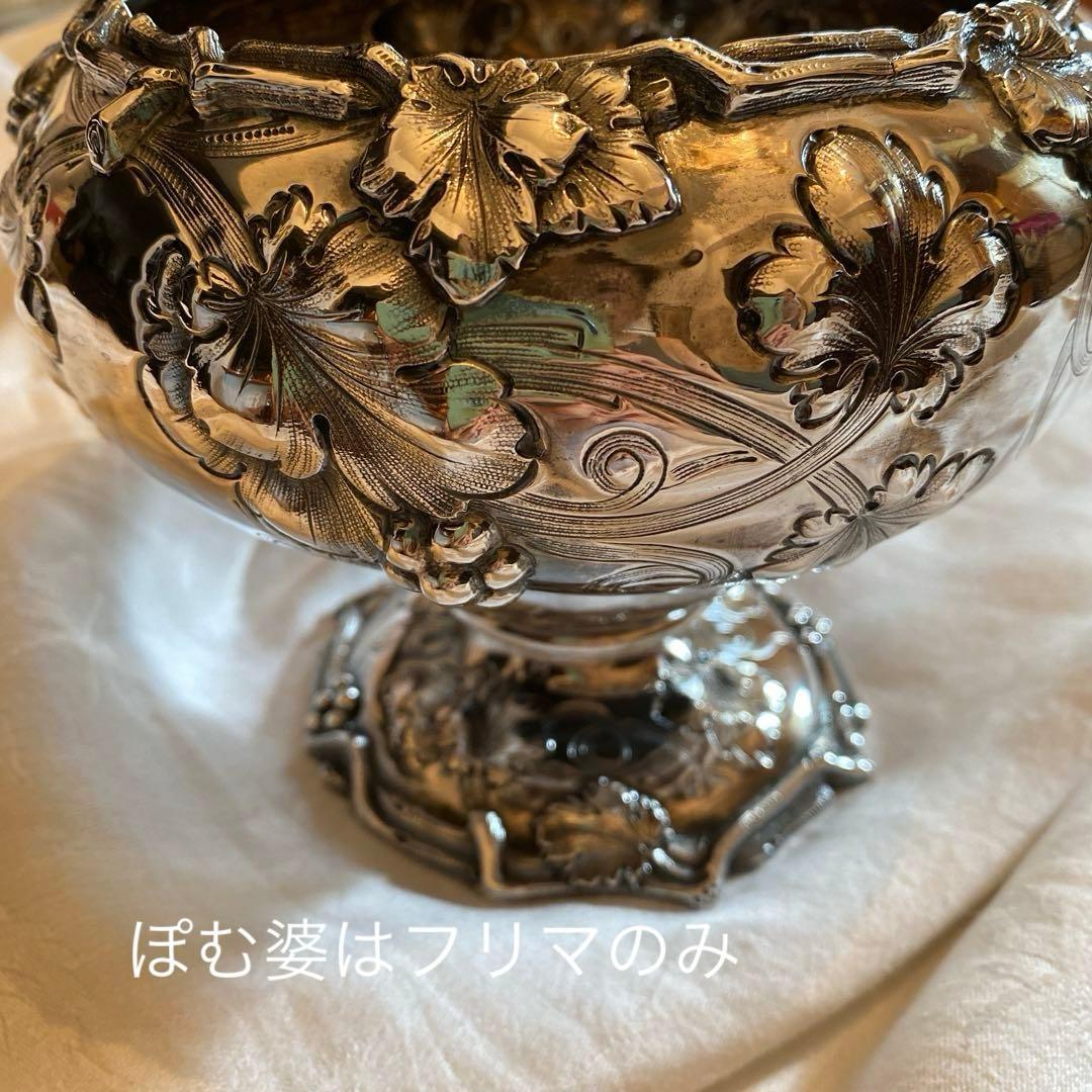 ①Tiffany／純銀製 コンポート ②米国／純銀製 ティーストレーナー