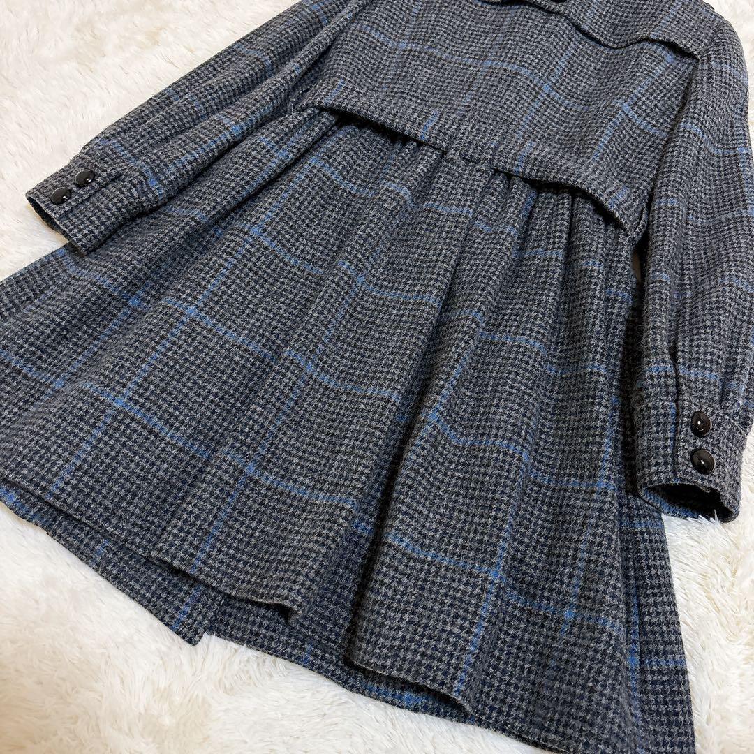 希少☆バーバリーブルーレーベル 千鳥格子 チェック ウール トレンチコート