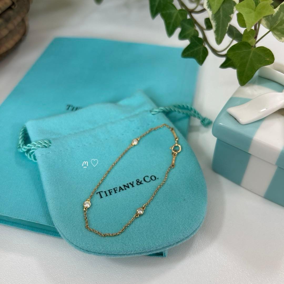 ティファニー　3PダイヤモンドバイザヤードブレスレットᏦ18ゴールド0.15ct