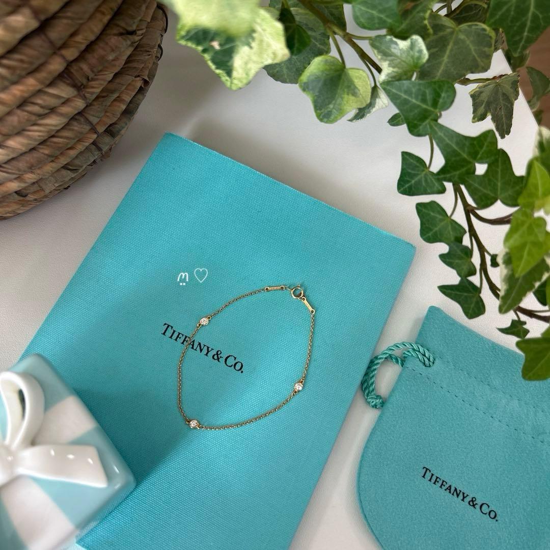 ティファニー　3PダイヤモンドバイザヤードブレスレットᏦ18ゴールド0.15ct