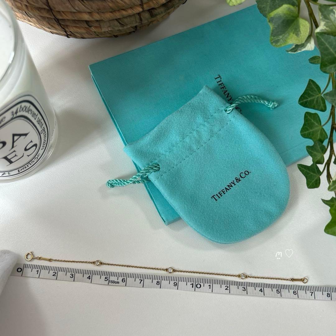 ティファニー　3PダイヤモンドバイザヤードブレスレットᏦ18ゴールド0.15ct