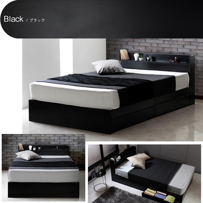 【R】セミダブル　マットレスなし【収納あり】 送料込み！【ウォールナット】