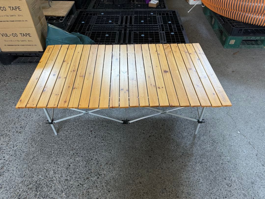 コールマン ナチュラルウッドロールテーブル キャンプ テーブル 2段階調節可