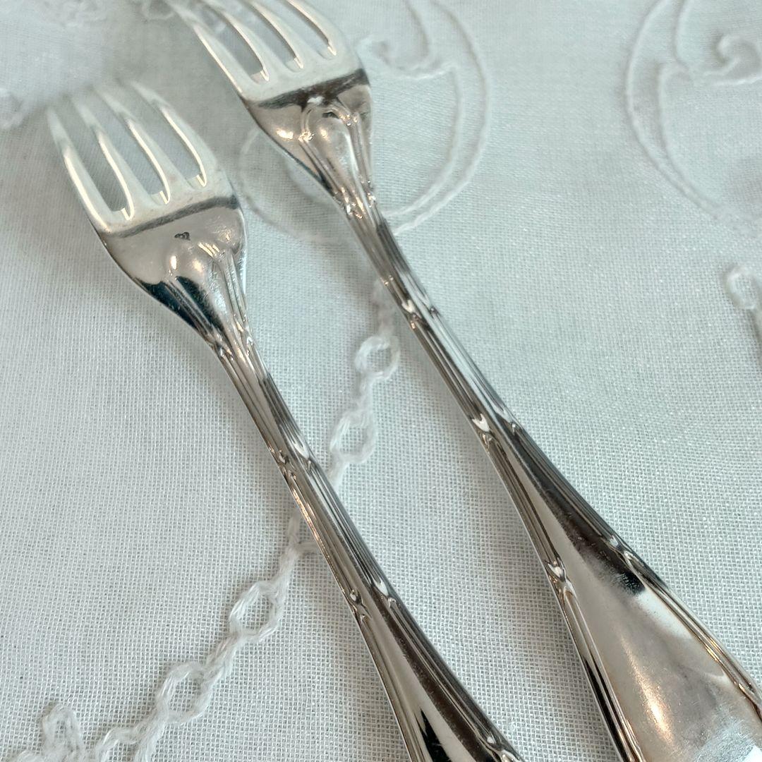 クリストフル　リュバン　希少　デザートフォーク　2本組　クリストフルシルバー