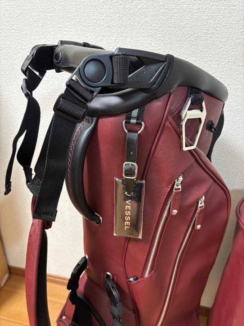 VESSEL キャディバッグ VLS Lux マローン(エビ茶)色　超美品