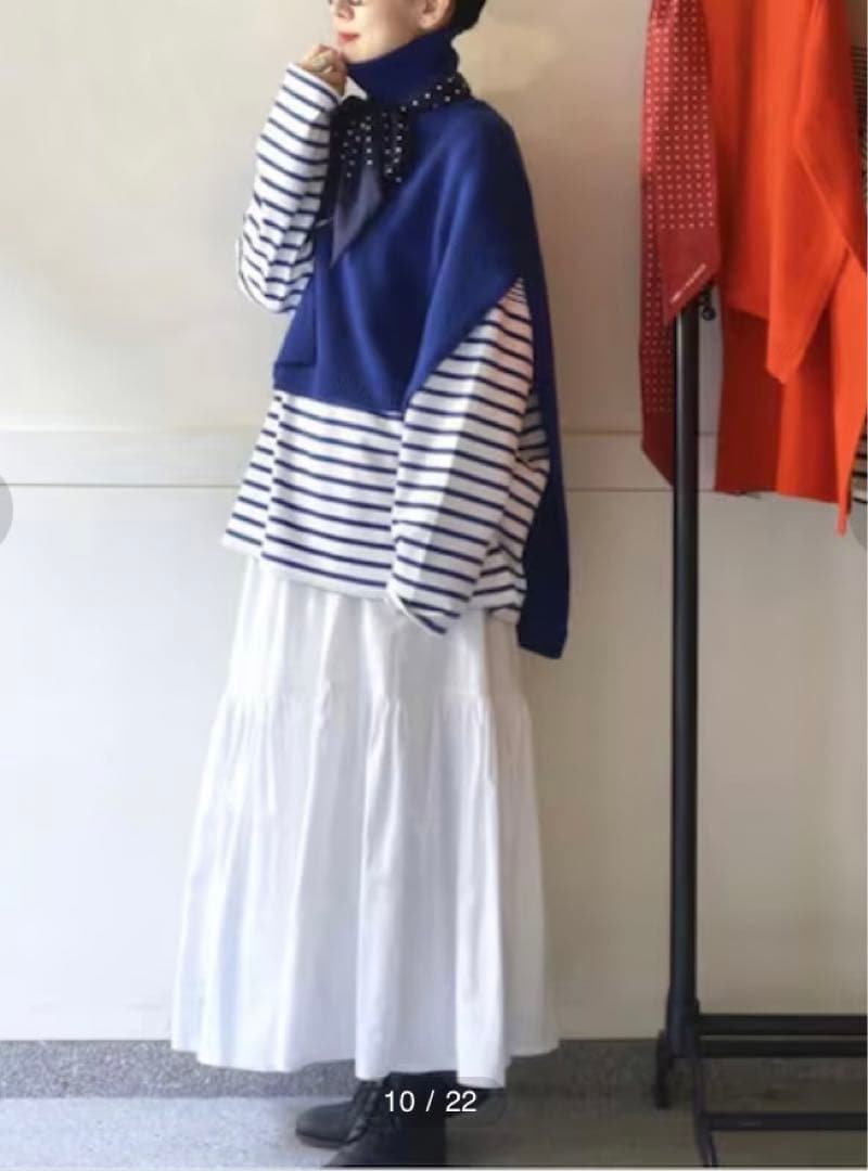 journal standard luxe タイプライター ギャザースカート 白