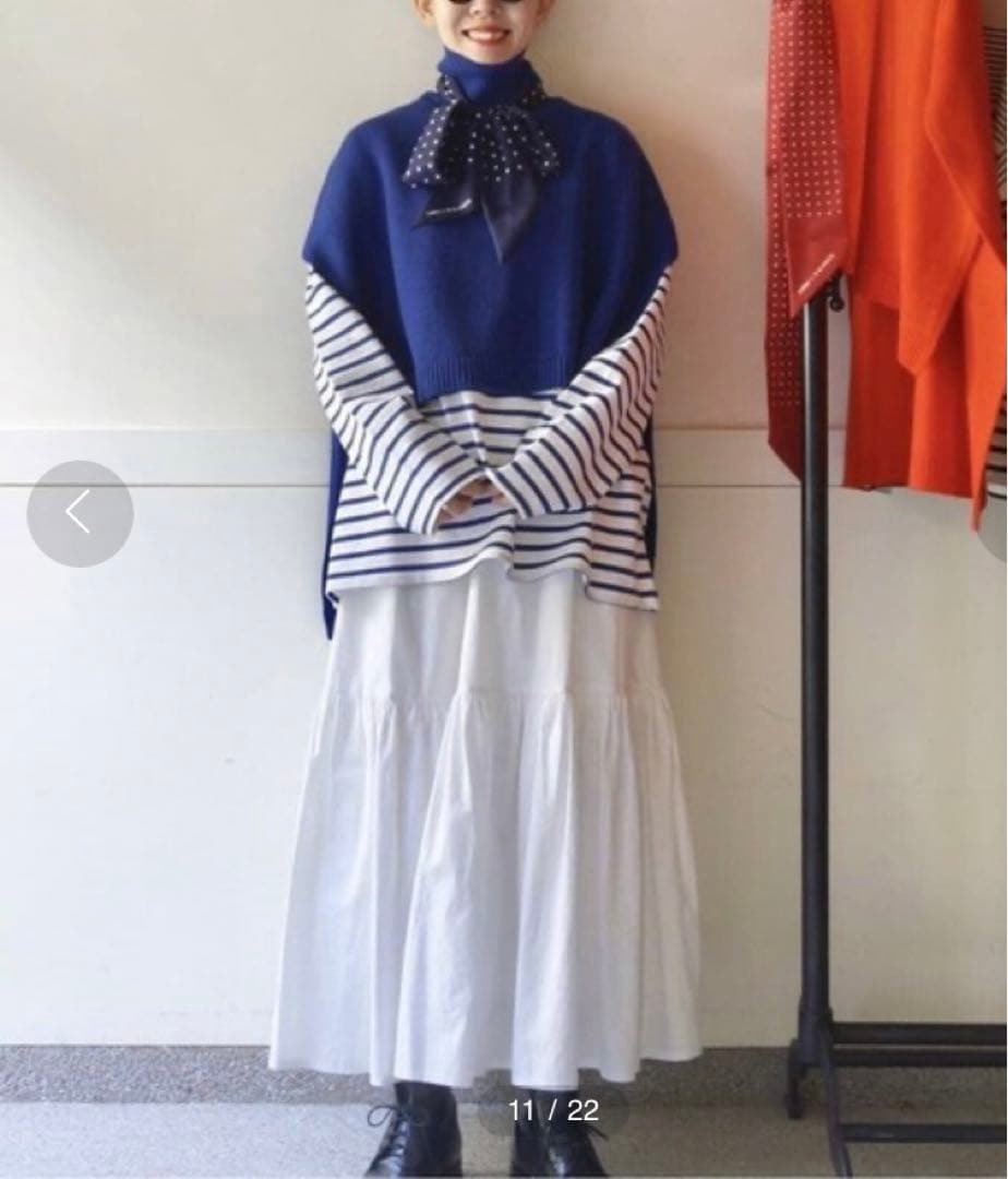journal standard luxe タイプライター ギャザースカート 白