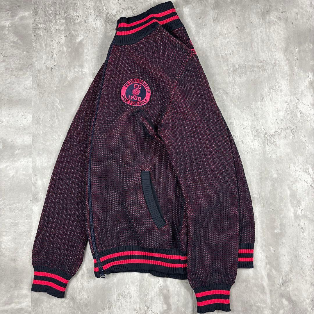 極美品 パーリーゲイツ ドライバーズニット ロゴ Wジップ ゴルフ メンズ 5