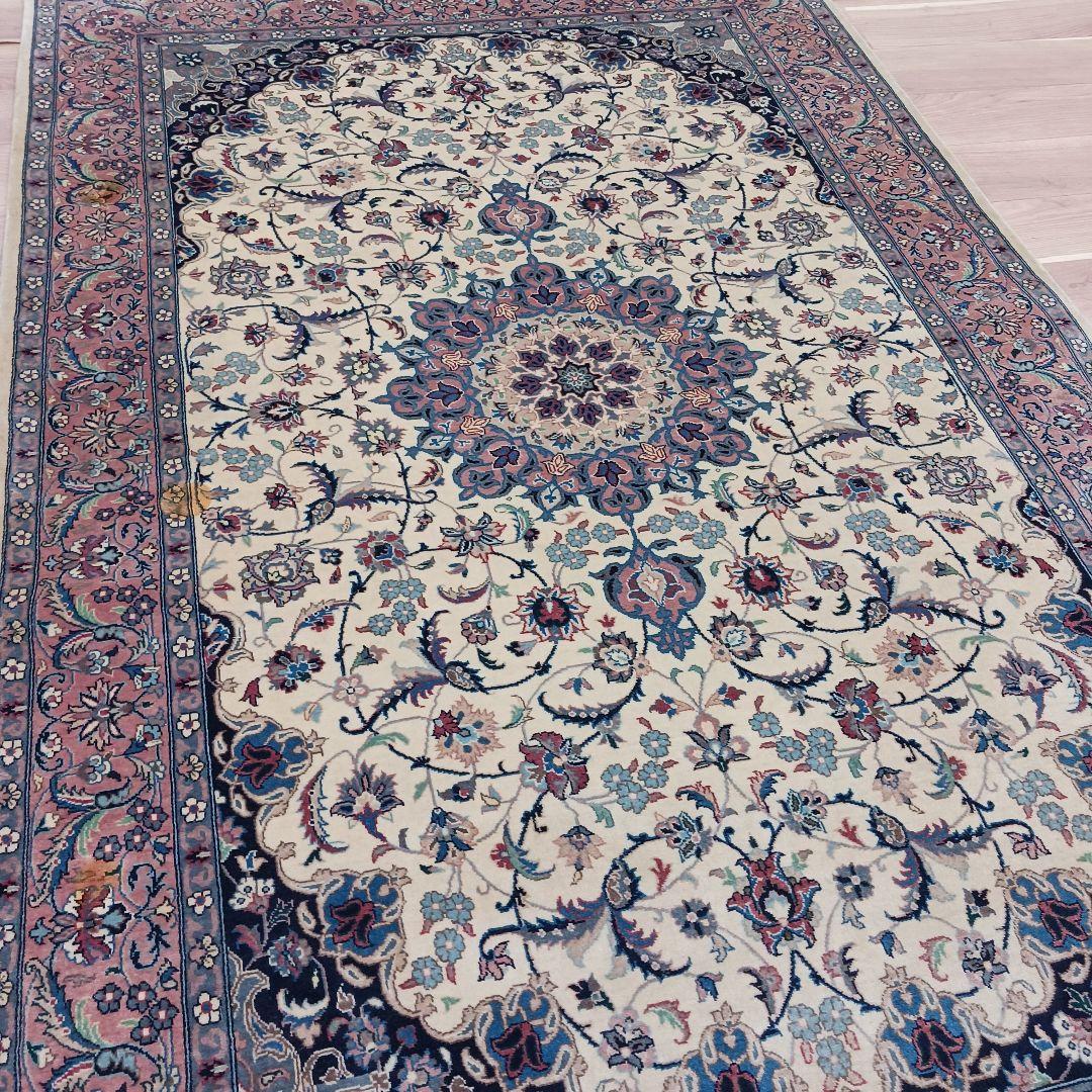 Y2954 高級 パキスタン産 ウール 手織り 大判 224×140㎝