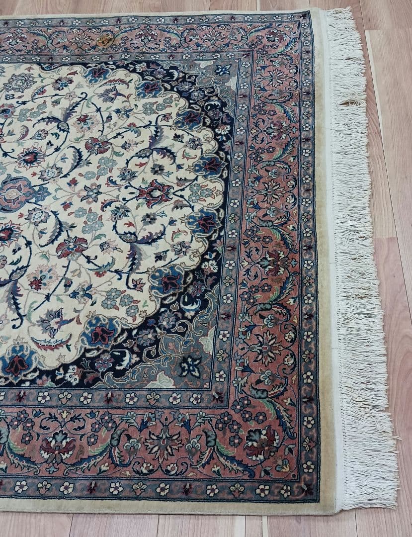 Y2954 高級 パキスタン産 ウール 手織り 大判 224×140㎝